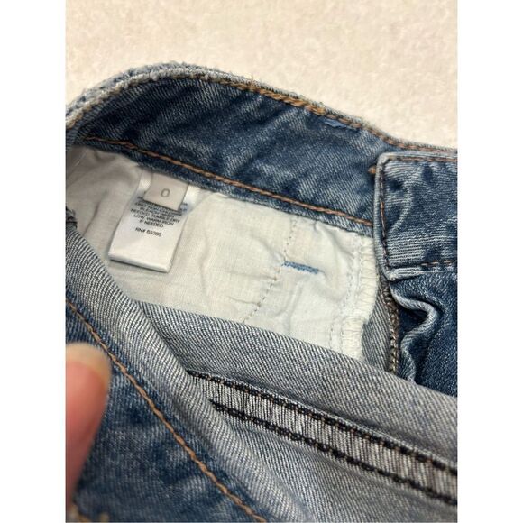 Express jean shorts size 0 distressed cuffed embellished - Picture 2 of 6